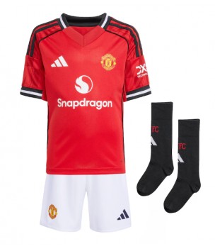 Billiga Manchester United Rasmus Hojlund #9 Hemmatröja Barn 2025-26 Kortärmad (+ Korta byxor)